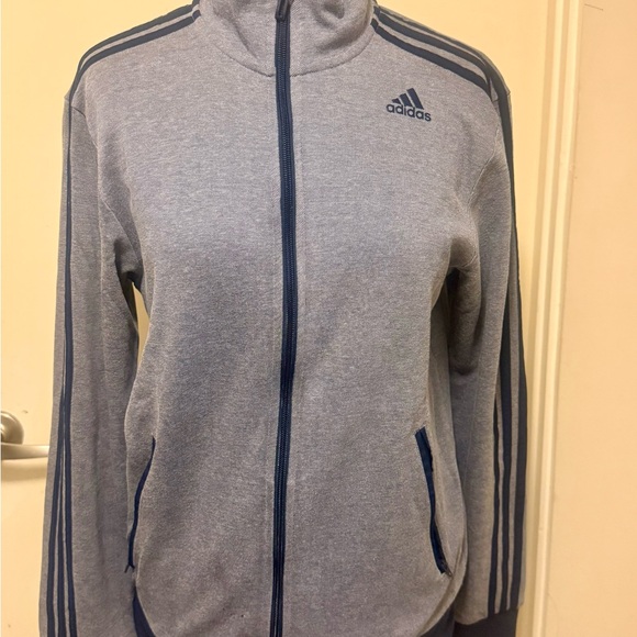 Adidas Ultimate Track Jacket in grey with black stripes - Picture 3 of 5